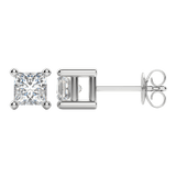 0.50 CT-2.0 CT Princess Solitaire CVD F/VS Diamond Earrings 3