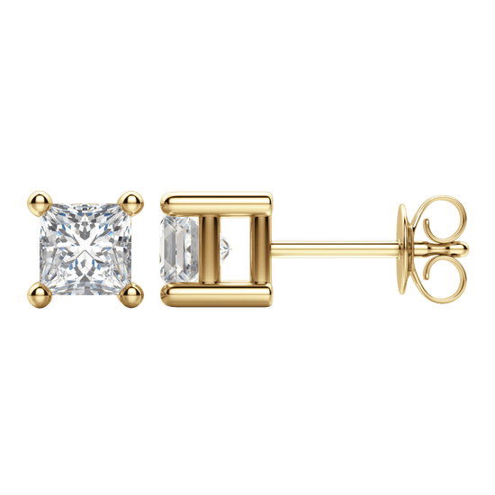 0.50 CT-2.0 CT Princess Solitaire CVD F/VS Diamond Earrings 5