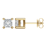 0.50 CT-2.0 CT Princess Solitaire CVD F/VS Diamond Earrings 5