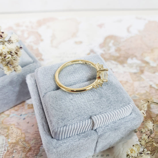 0.40 CT Princess Cluster CVD F/VS1 Diamond Engagement Ring 4