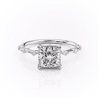 2.08 CT Princess Cut Solitaire Dainty Style Moissanite Engagement Ring 10