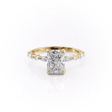 2.1 CT Radiant Cut Solitaire Pave Setting Moissanite Engagement Ring 10