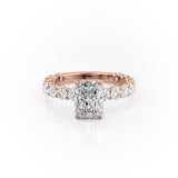 2.1 CT Radiant Cut Solitaire Pave Setting Moissanite Engagement Ring 12