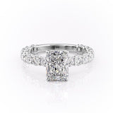 2.1 CT Radiant Cut Solitaire Pave Setting Moissanite Engagement Ring 10