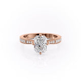 2.1 CT Radiant Cut Solitaire Pave Setting Moissanite Engagement Ring 12