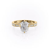 2.1 CT Radiant Cut Solitaire Pave Setting Moissanite Engagement Ring 11