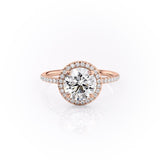 1.90 CT Round Cut Halo Pave Setting Moissanite Engagement Ring 12