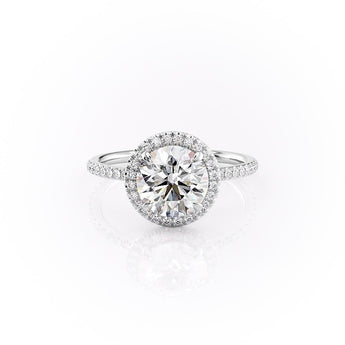 1.90 CT Round Cut Halo Pave Setting Moissanite Engagement Ring 10