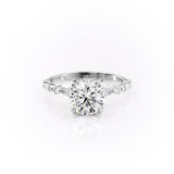 1.60 CT Round Cut Solitaire Pave Setting Moissanite Engagement Ring 10