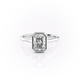 2.1 CT Radiant Cut Bezel Solitaire Moissanite Engagement Ring 9