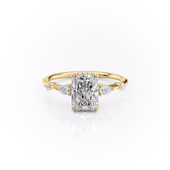 2.1 CT Radiant Cut 3 Stones Moissanite Engagement Ring 10