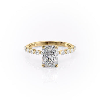 2.10 CT Radiant Solitaire Pave Setting Moissanite Engagement Ring 11