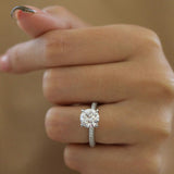 1.60 CT Round Three Side Pave Setting Moissanite Engagement Ring 3