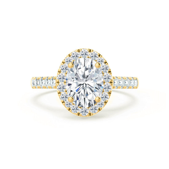 1.50 CT Oval Shaped Moissanite Halo Style Engagement Ring 7