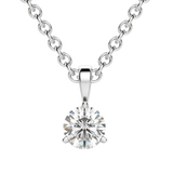 0.25 CT- 0.75 CT Round Solitaire CVD F/VS Diamond Necklace 2