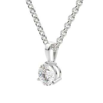 0.25 CT- 0.75 CT Round Solitaire CVD F/VS Diamond Necklace 6