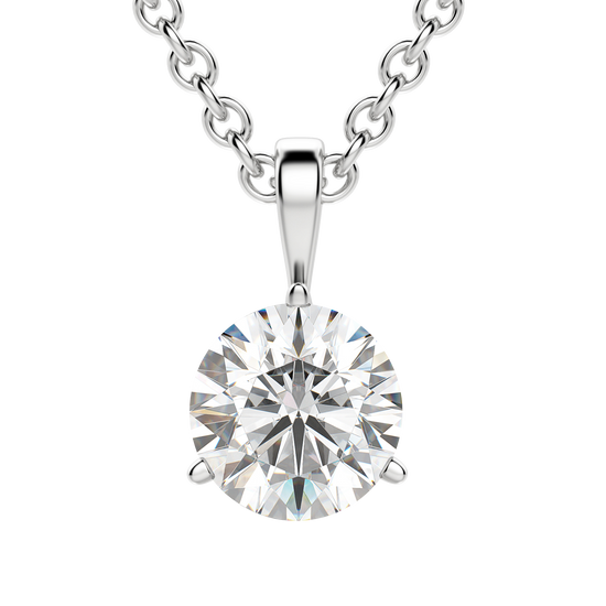 0.25 CT- 0.75 CT Round Solitaire CVD F/VS Diamond Necklace 1