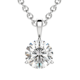 0.25 CT- 0.75 CT Round Solitaire CVD F/VS Diamond Necklace 1