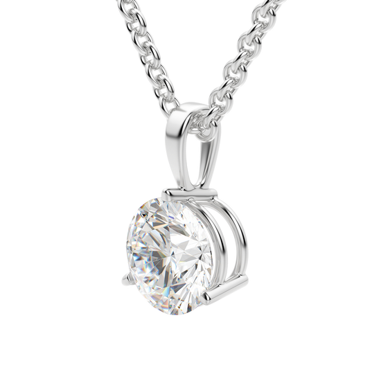 0.25 CT- 0.75 CT Round Solitaire CVD F/VS Diamond Necklace 5