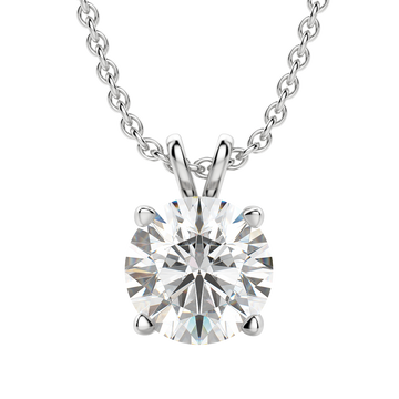 0.25 CT-1.0 CT Round Solitaire CVD F/VS Diamond Necklace 1