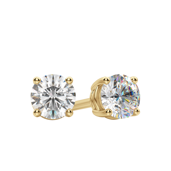 0.50 CT-4.0 CT Round Solitaire CVD F/VS Diamond Earrings 5
