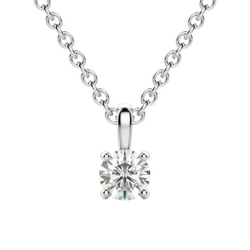 0.25 CT-0.75 CT Round Solitaire CVD F/VS Diamond Necklace 1