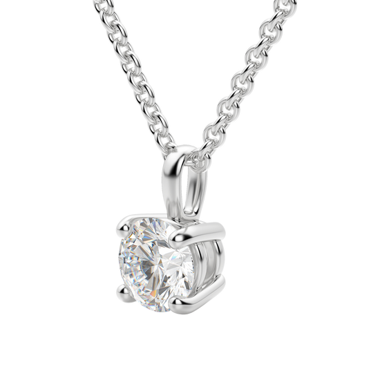 0.25 CT-0.75 CT Round Solitaire CVD F/VS Diamond Necklace 4