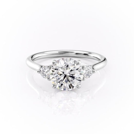 1.60 CT Round Cut Three Stone Moissanite Engagement Ring 10