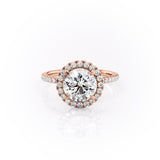 1.90 CT Round Cut Halo Pave Setting Moissanite Engagement Ring 12