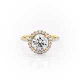 1.90 CT Round Cut Halo Pave Setting Moissanite Engagement Ring 11