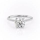 1.60 CT Round Cut Solitaire Pave Setting Moissanite Engagement Ring 10