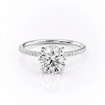 1.60 CT Round Cut Solitaire Pave Setting Moissanite Engagement Ring 10