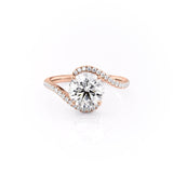 1.35 CT Round Cut Bypass Setting Moissanite Engagement Ring 12