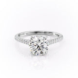 1.60 CT Round Cut Solitaire Pave Setting Moissanite Engagement Ring 10