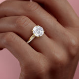 1.60 CT Round Cut Solitaire Twisted Pave Moissanite Engagement Ring 9