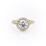 1.60 CT Round Cut Halo Split Shank Setting Moissanite Engagement Ring 11