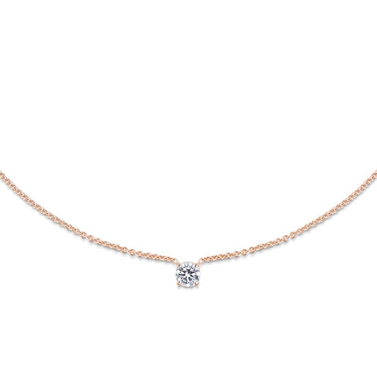 0.50 CT-1.0 CT Round Solitaire CVD F/VS Diamond Necklace 7