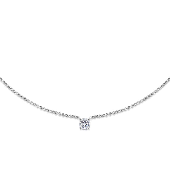 0.50 CT-1.0 CT Round Solitaire CVD F/VS Diamond Necklace 1