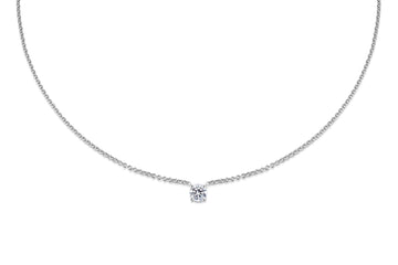 0.50 CT-1.0 CT Round Solitaire CVD F/VS Diamond Necklace 1