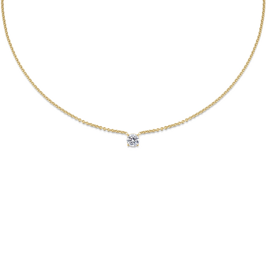 0.50 CT-1.0 CT Round Solitaire CVD F/VS Diamond Necklace 5
