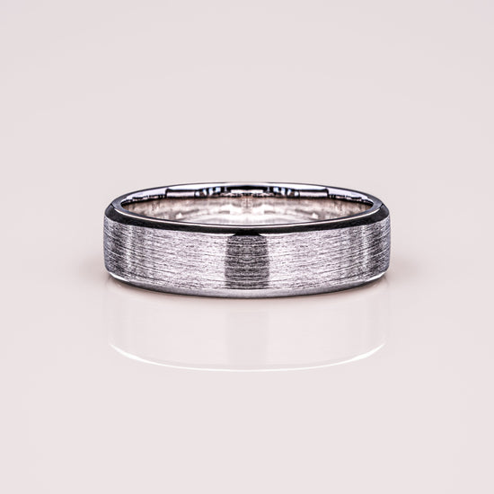 Brushed-Finish White Gold Men's Band 4