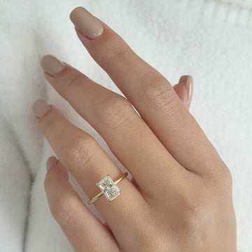 1.04 CT Radiant Cut Solitaire Style Moissanite Engagement Ring 1