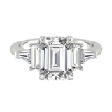 5.75 CT Emerald Cut 3 Stone Moissanite Engagement Ring 9