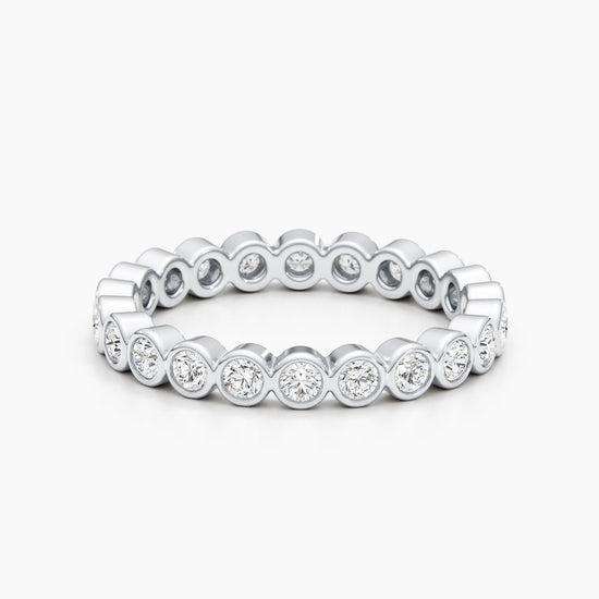 1.65 CT Round Bezel Full Eternity CVD EF/VVS Diamond Wedding Band 1