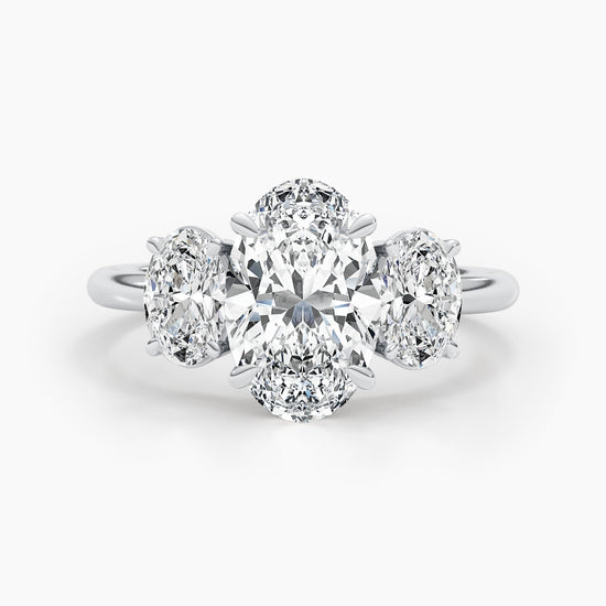2.61 CT Oval Three Stone CVD G/VS Diamond Engagement Ring 1