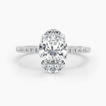 2.67 CT Oval Hidden Halo CVD G/VS Diamond Engagement Ring 1