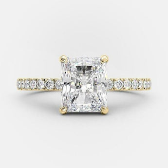 1.67 CT Radiant Hidden Halo & Pave Moissanite Engagement Ring 7