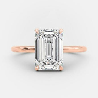 1.6 CT Emerald Cut Solitaire Style Moissanite Engagement Ring 7