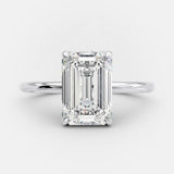 1.6 CT Emerald Cut Solitaire Style Moissanite Engagement Ring 6