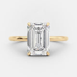 1.6 CT Emerald Cut Solitaire Style Moissanite Engagement Ring 5